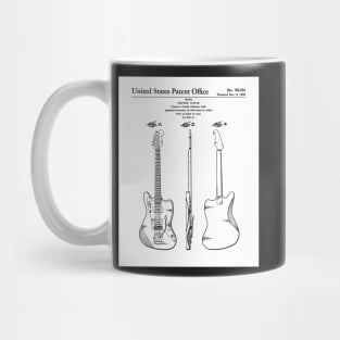 Electric Guitar Patent - Guitarist Music Lover Art - White Mug